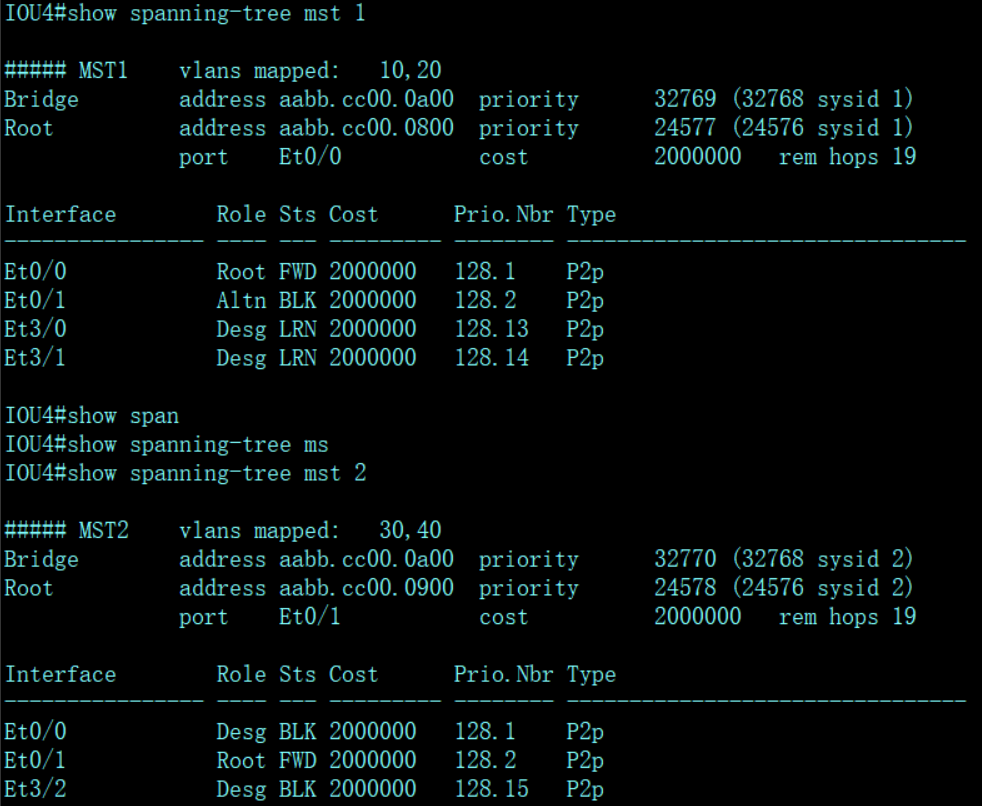 Cisco使用MSTP+VRRP+静态路由+子网划分+DHCP综合案例_ip地址_05