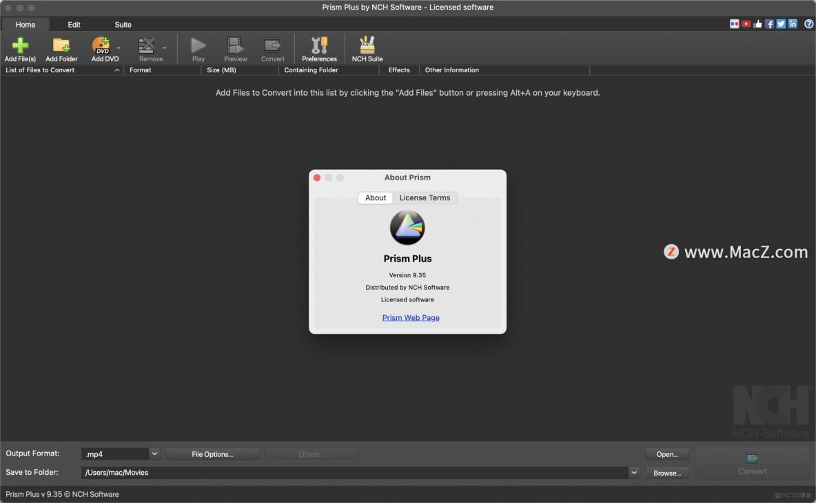 NCH Prism Plus mac(视频格式转换器)v9.35_编码器