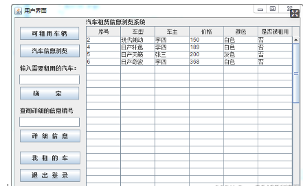 数据库课设——汽车信息租赁管理系统_数据库_10