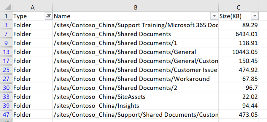 Microsoft 365 开发：如何通过脚本来获取文件夹和文档大小_document size_04