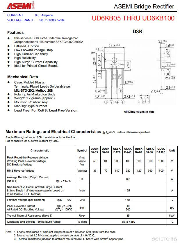 UD6KB100-ASEMI新能源专用整流桥UD6KB100_整流桥_02