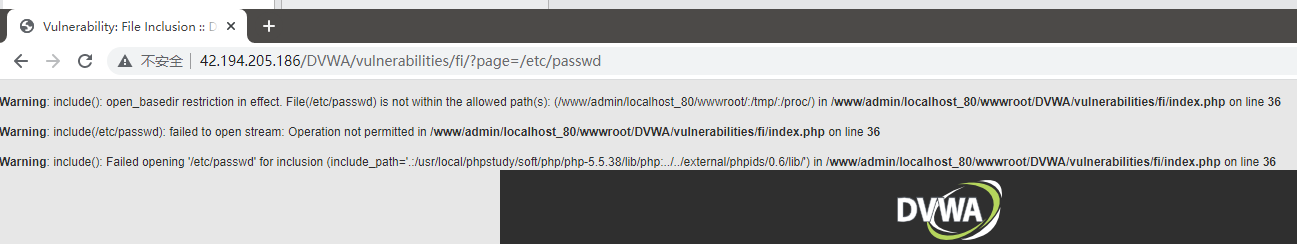 DVWA靶机-全级别测试-文件包含_php_04