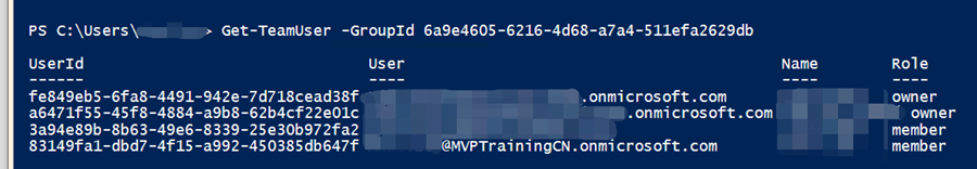 Microsoft 365 解决方案：如何通过命令获取单个用户所属Teams或者单个Teams的所有成员信息_Microsoft Teams_02