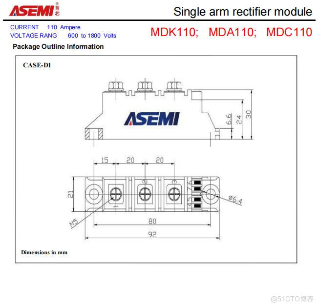 MDA110-16-ASEMI单臂共阳极整流模块MDA110-16_整流模块_03