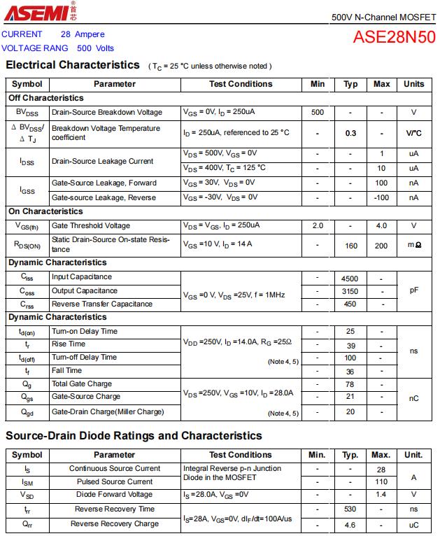 ASE28N50-ASEMI高压MOS管ASE28N50_ASEMI_03