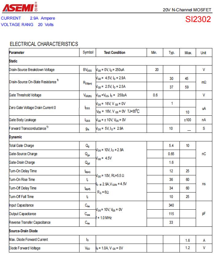 SI2302-ASEMI低压N沟道MOS管SI2302_ASEMI_03