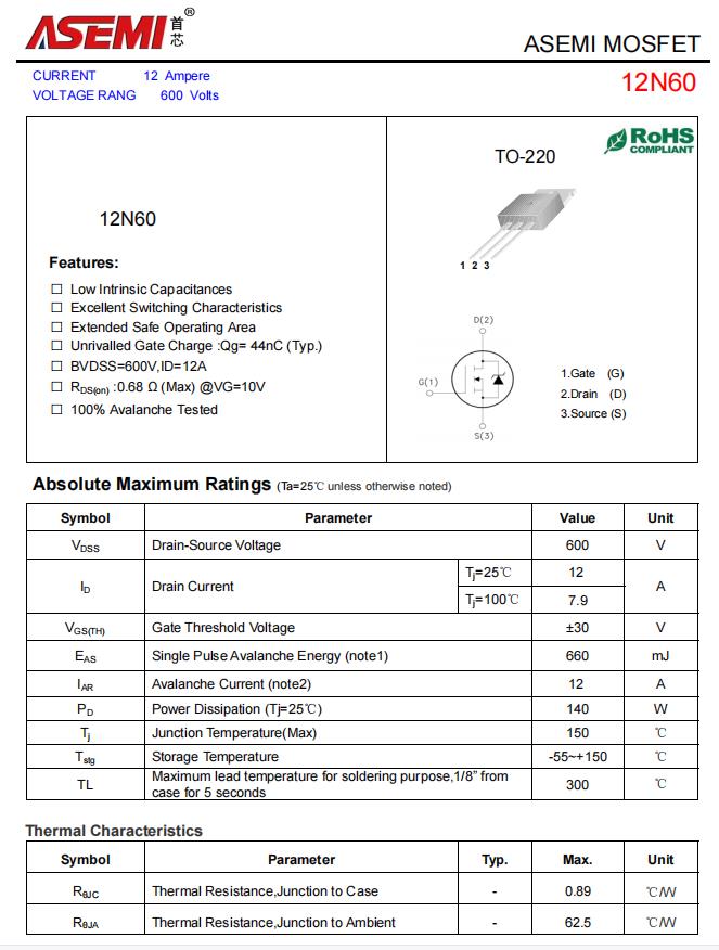 12N60-ASEMI高压N沟道MOS管12N60_MOS管_02