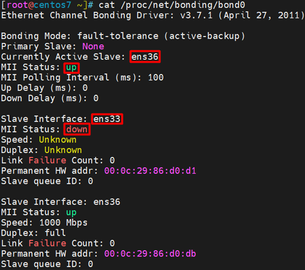 CentOS 7.9配置双网卡bonding_active-backup_17