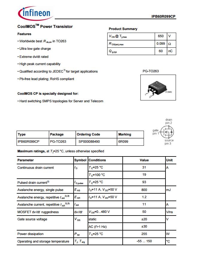 ASEMI代理Infineon英飞凌IPB60R099CP原厂MOS管_延迟时间_02