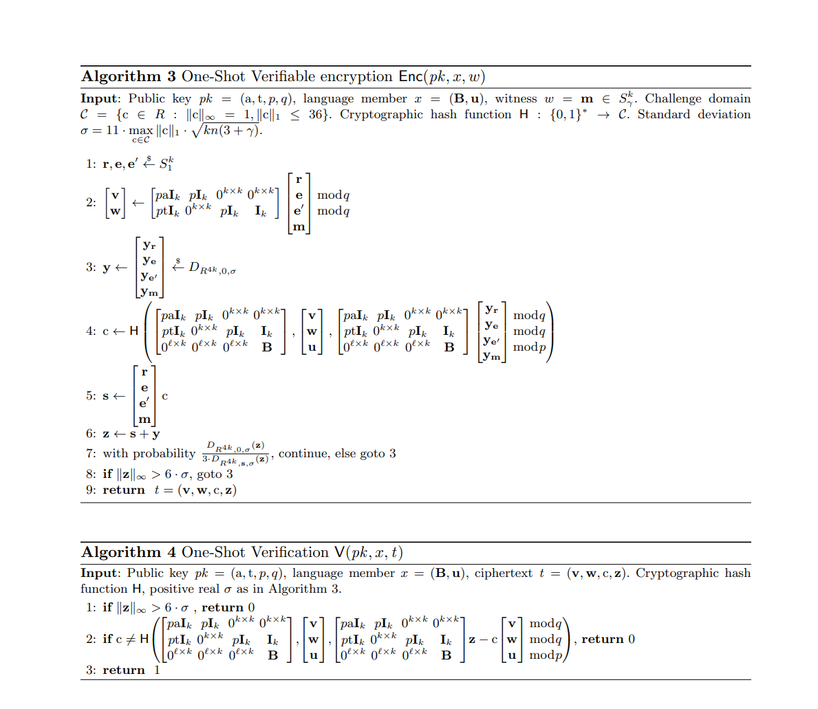 One-Shot Verifiable Encryption from Lattices_密钥托管_02