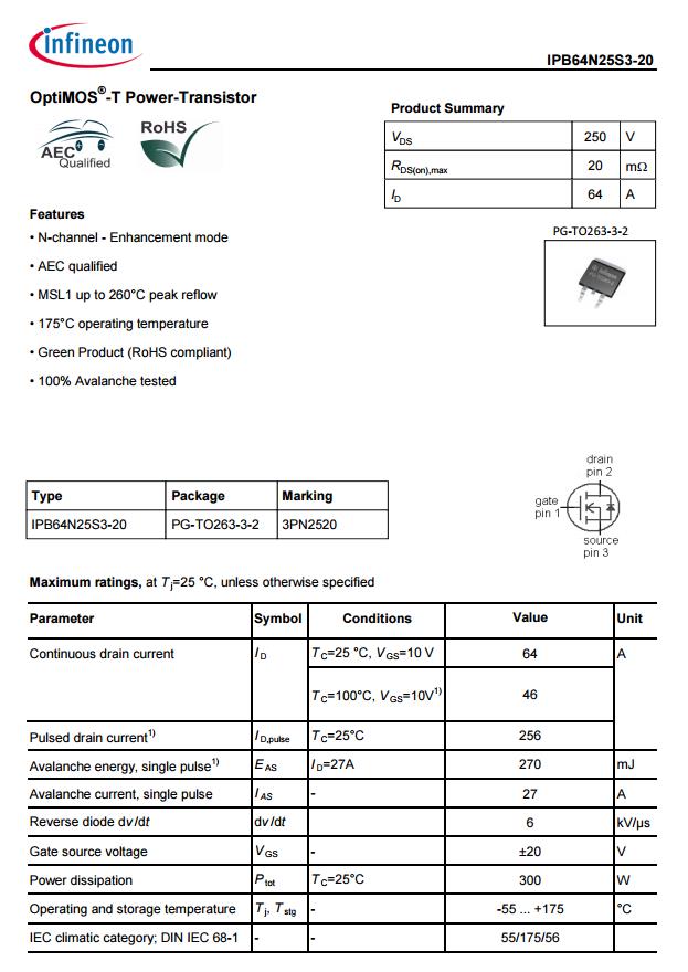 ASEMI代理Infineon英飞凌IPB64N25S3-20原厂MOS管_延迟时间_02