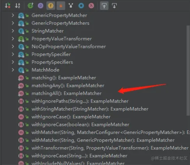 Examplematcher clearance spring example