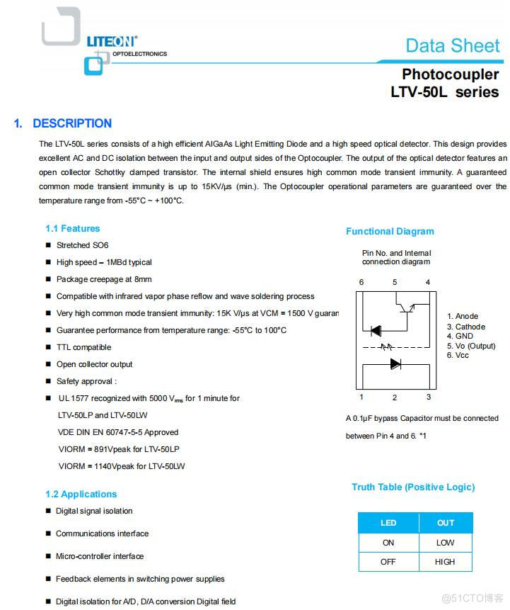 LTV-50L-ASEMI代理台湾光宝高速光耦LTV-50L_LTV-50L_02