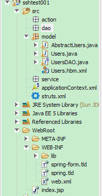 struts2+hibernate3+spring3项目快速开发（图文）之3:搭建项目结构（分包、类实现、方法编写）..._xml_06