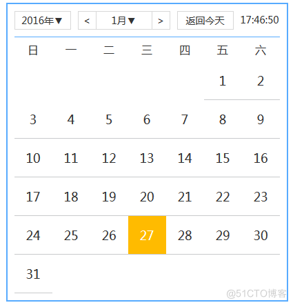 javascript 日历 简单 jquery日历_css