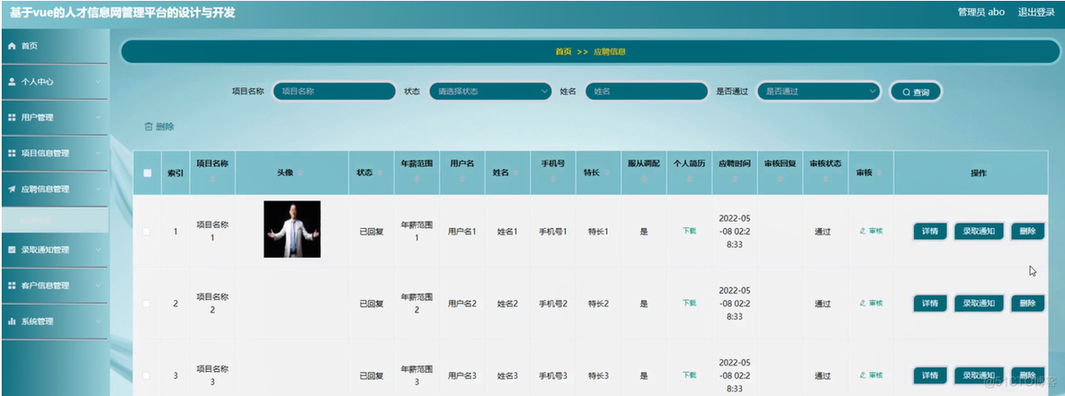 基于vue的人才信息网管理平台的设计与开发_MySQL_06