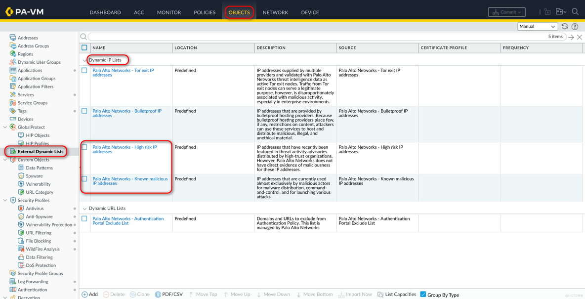 Palo Alto防火墙---外部动态列表【External Dynamic List】_external dynamic lis