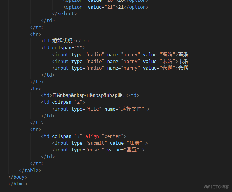 html基础二（平台的注册页面表）_登录_03