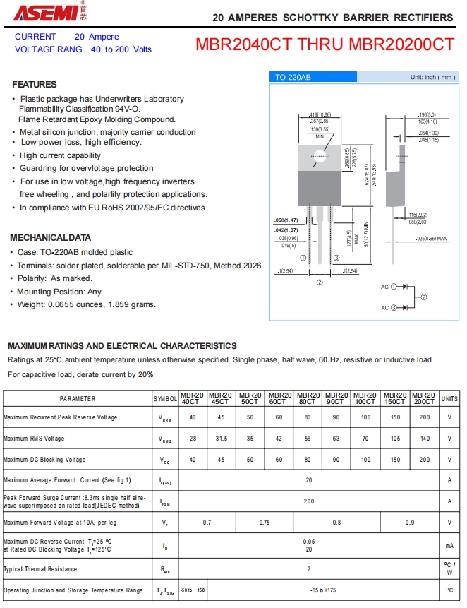 MBR20100CT-ASEMI肖特基MBR20100CT参数、规格、尺寸_MBR20100CT_02