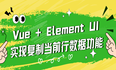 Vue + Element UI 实现复制当前行数据功能(复制到新增页面组件值不能更新等问题解决)