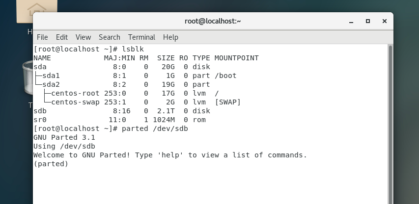 linux系统磁盘超过2T使用parted分区格式化并挂载_自动挂载_02