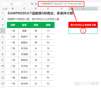 万能函数SUMPRODUCT超实用的10种经典用法_SUMPRODUCT函数_05