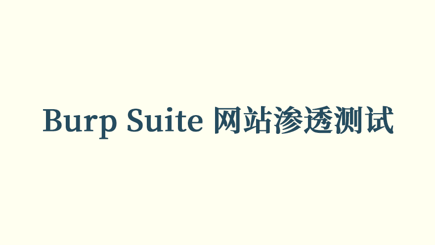 Burp Suite 网站渗透测试