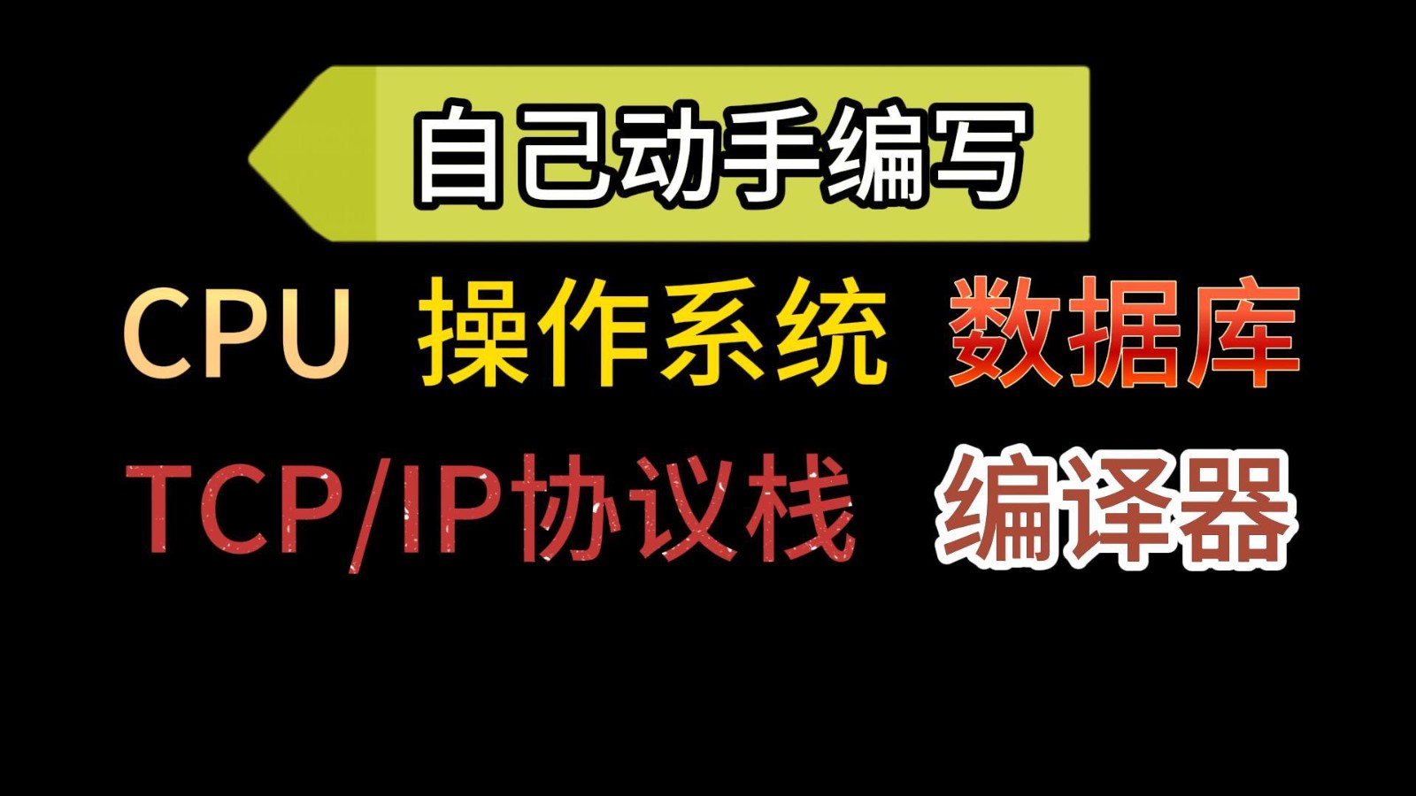 手写操作系统,数据库,网络协议栈,编译器