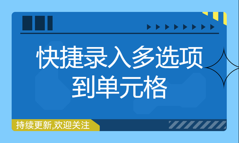 快捷录入多选项到单元格