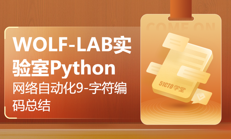 WOLF-LAB实验室Python网络自动化9-字符编码总结