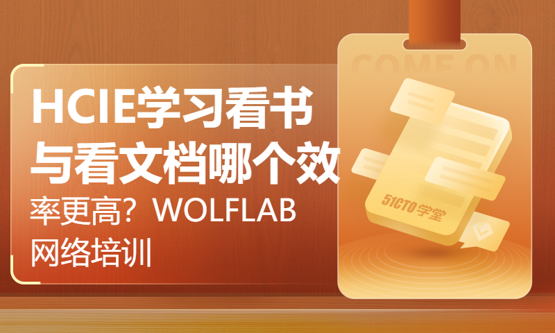 HCIE学习看书与看文档哪个效率更高？WOLFLAB网络培训