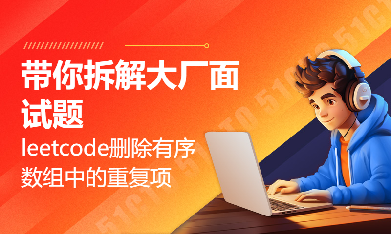 带你拆解大厂面试题leetcode删除有序数组中的重复项