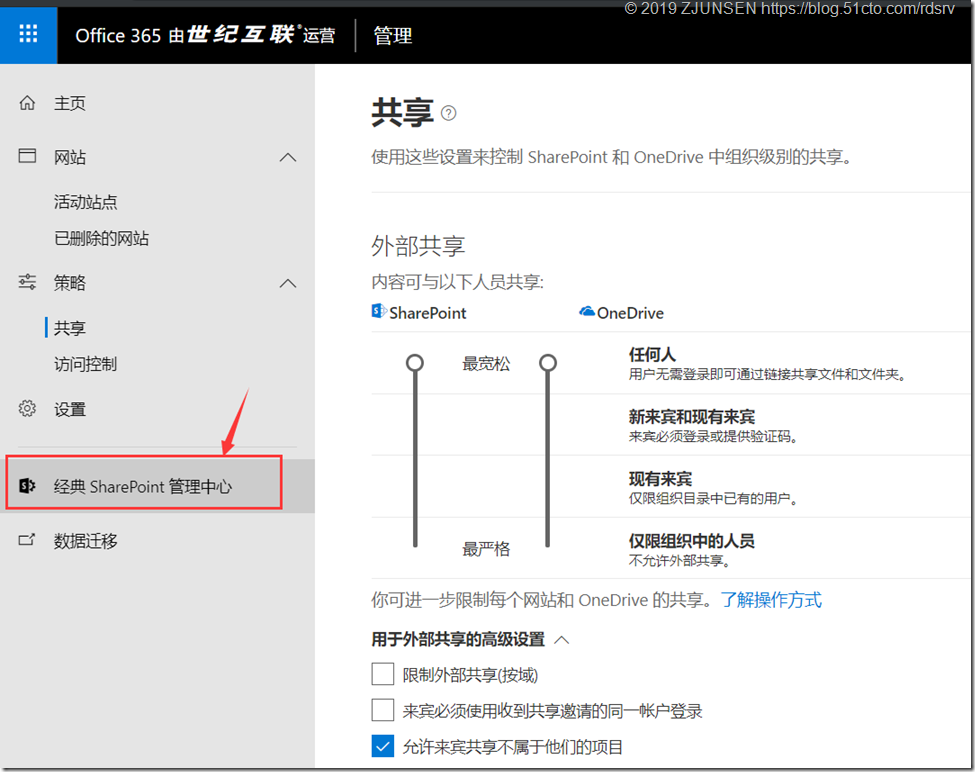 Office 365之OneDrive for Business开启匿名共享_匿名_17