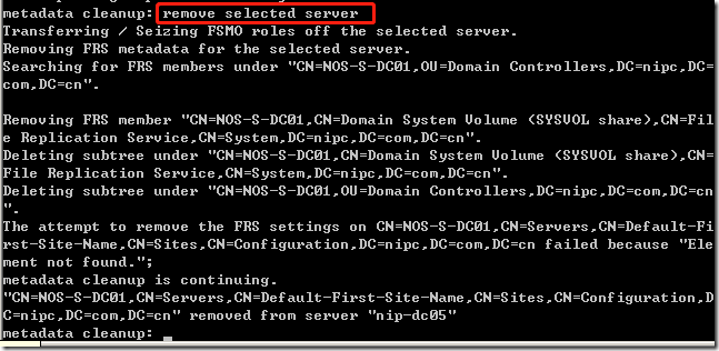 Delete Failed DCs from Active Directory_服务器_03