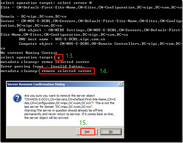 Delete Failed DCs from Active Directory_Windows Server_02