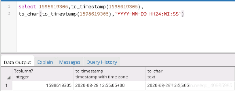date object to postgresql timestamp