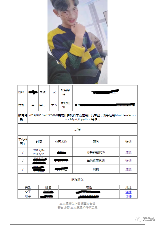 HTML table制作个人简历_HTML