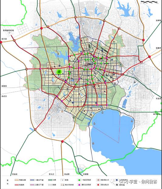 5)中心城區內一級主幹道,快速路,brt線路(6)合肥市軌道1-6交通路線圖2