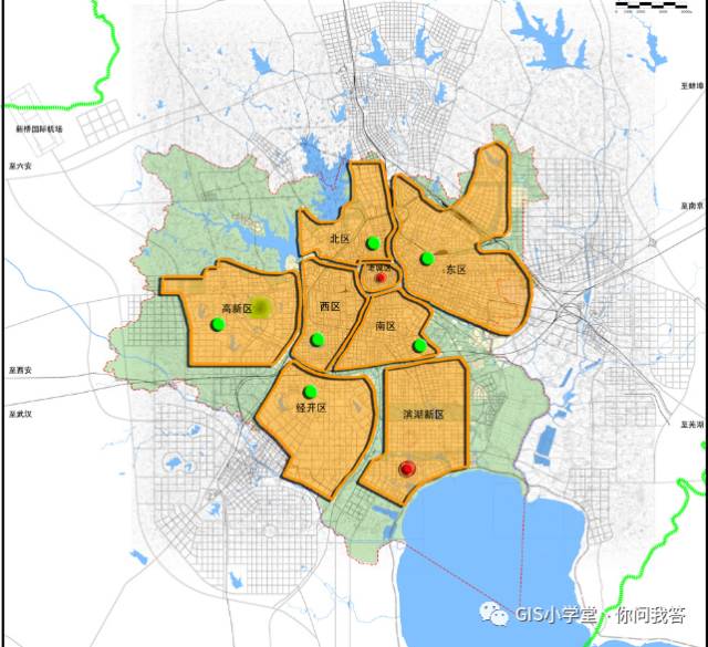 (1)最新合肥市行政区划图(2)合肥市中心城区范围(研究区范围(3)合肥