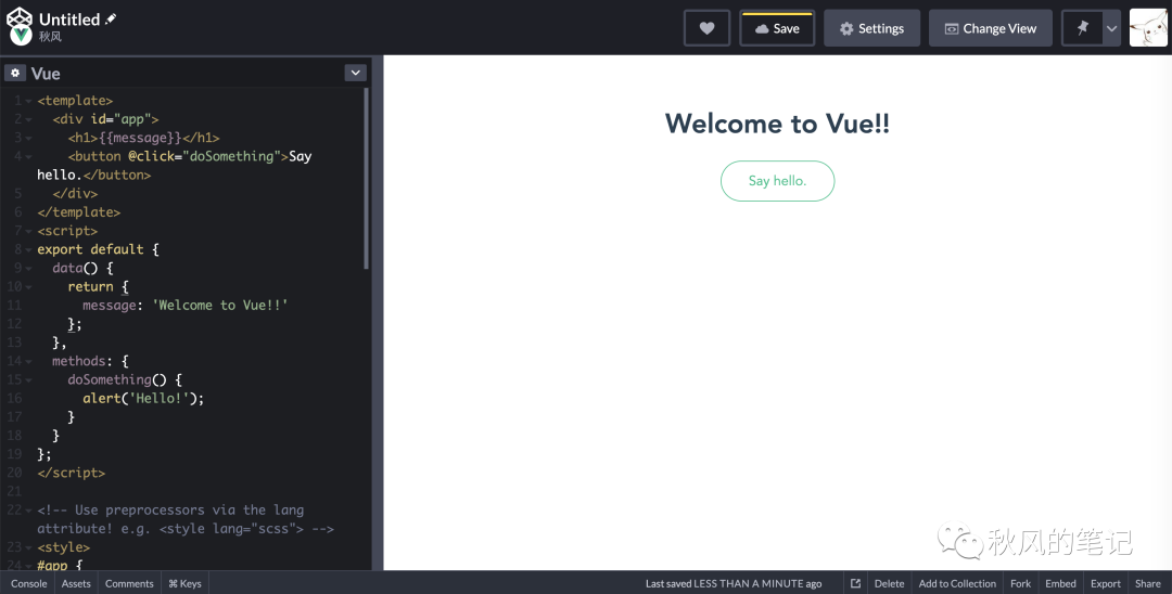 CodePen vue SFC 、flutter 在线玩耍来袭_java_03