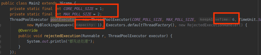 以JFrame窗口方式详解ThreadPoolExecutor线程池各个参数用途_java_03