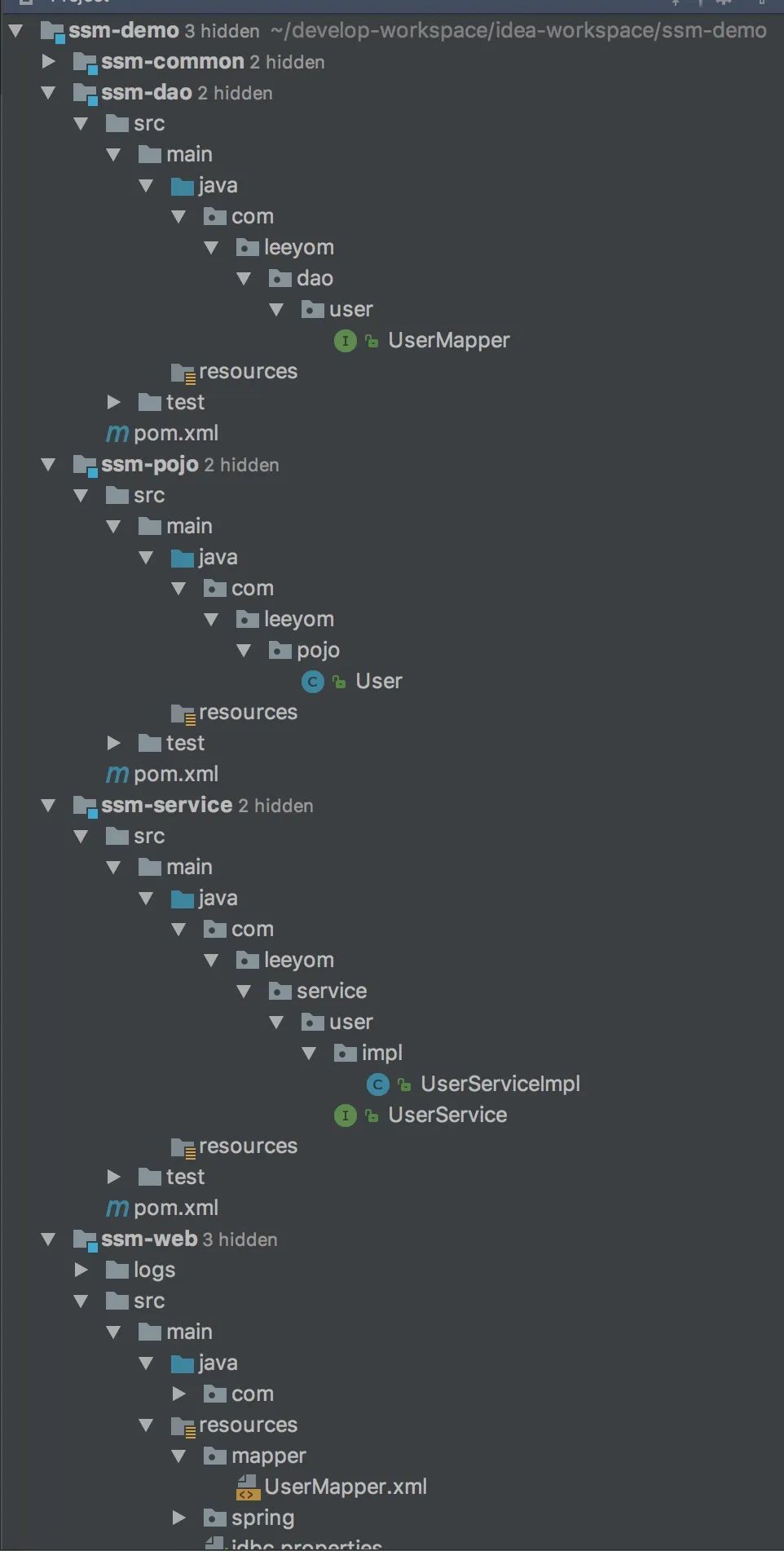 IntelliJ IDEA + Maven 的多模块Spring MVC + Spring + My_java