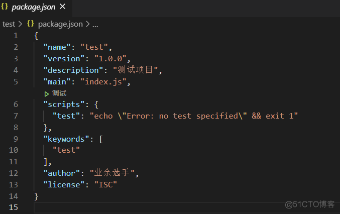 node.js 项目初始化 package.json_package.json