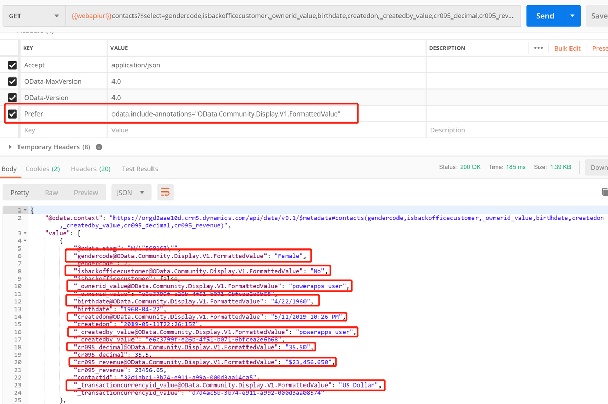 使用Dynamics 365 CE Web API查询数据加点料及选项集字段常用查询_java_02