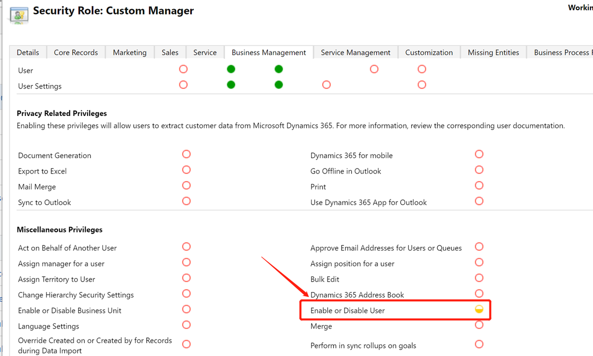 Dynamics 365需要的最小的权限用来更改用户的业务部门和角色_Dynamics 365_08