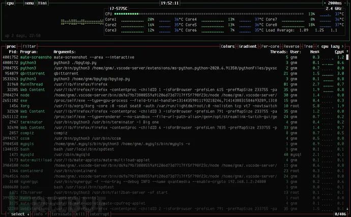 Bpytop：一款功能强大的Linux/OSX/FreeBSD资源监控工具_运维_02
