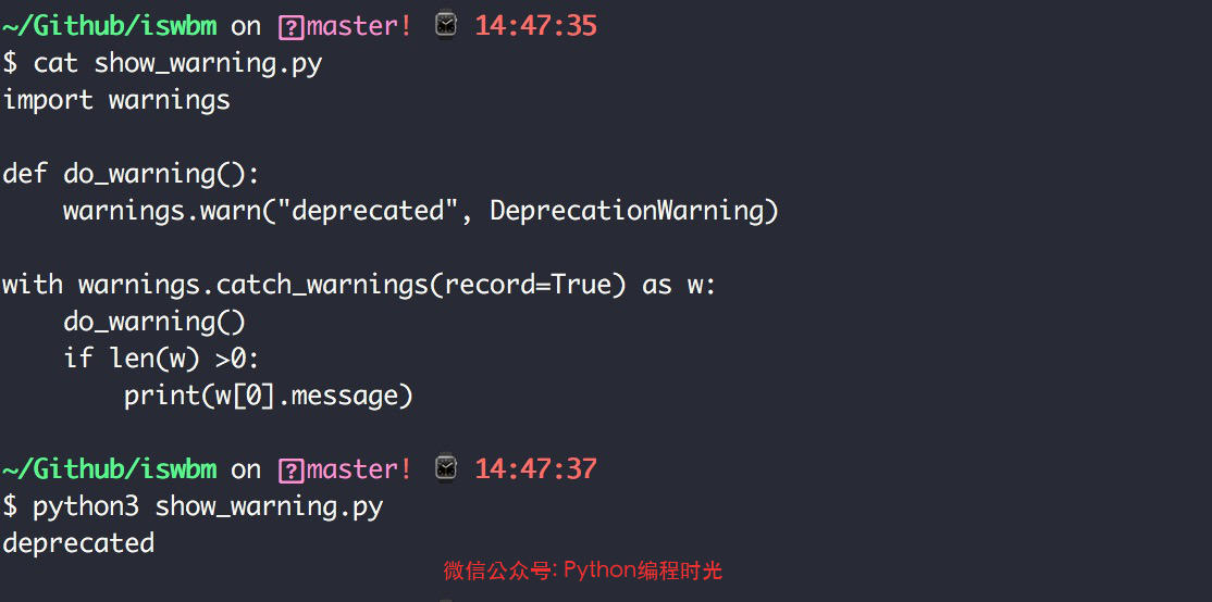 Python 怎么捕获警告？（注意：不是捕获异常）_Python_03