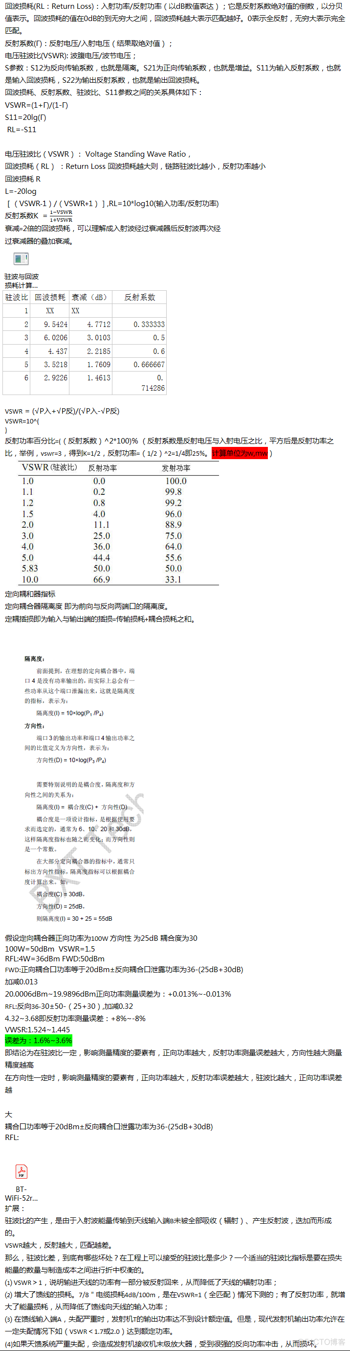 驻波比 反射系数 回波损耗 衰减 四者关系_回波损耗