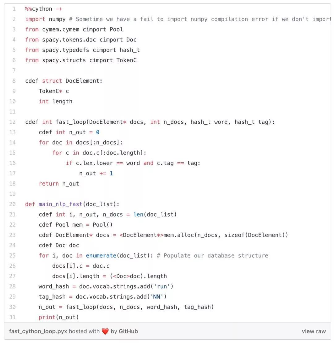 如何将Python自然语言处理速度提升100倍：用spaCy/Cython加速NLP_java_05