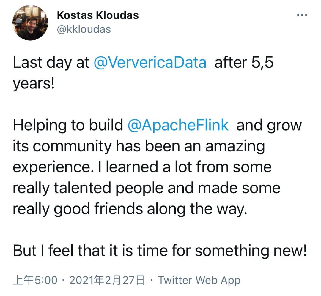 Apache Flink 商业公司 Ververica 又有几位核心成员宣布离职_java_02